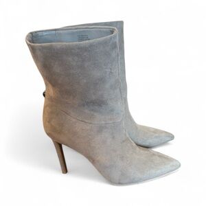 INC International Concepts “Reanna” Gray Suede Heeled Boots | Size 5M Super